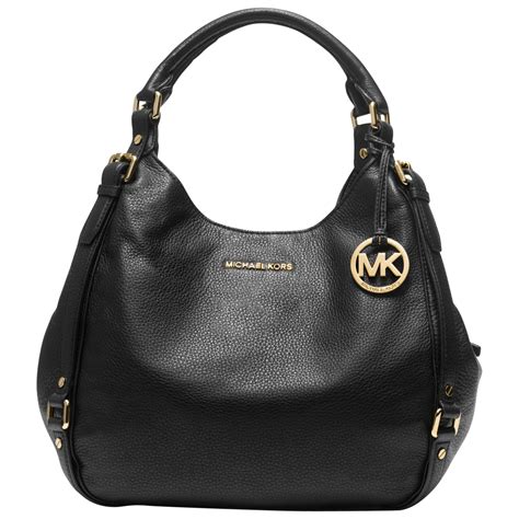 michael kors black leather handbag tote|Michael Kors satchel handbags black.